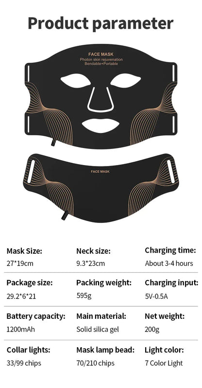 LED Face Mask, 460/660/850 nm Light Device