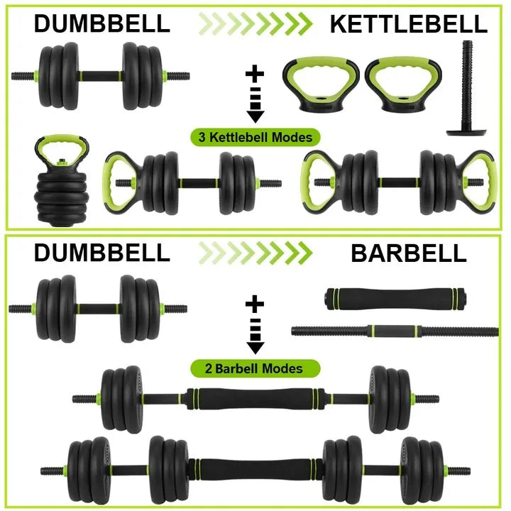 44/66/88 lb 4-in-1 Adjustable Dumbbell Set with Connector