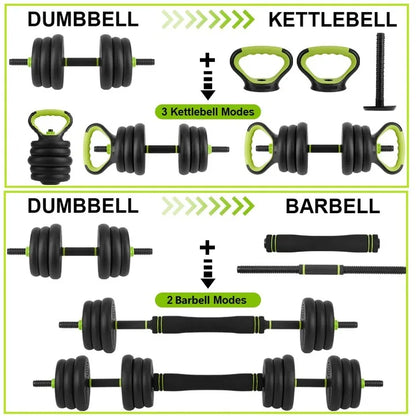 44/66/88 lb 4-in-1 Adjustable Dumbbell Set with Connector