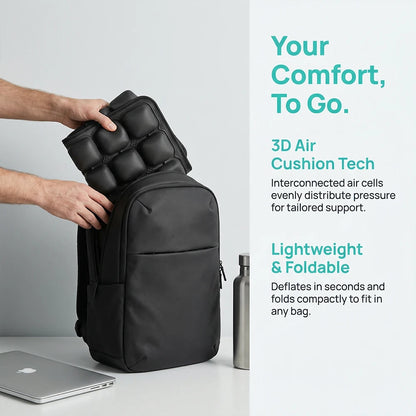 49-Cell Inflatable Air Seat Cushion – Breathable Seat & Back Cushion 40x40cm