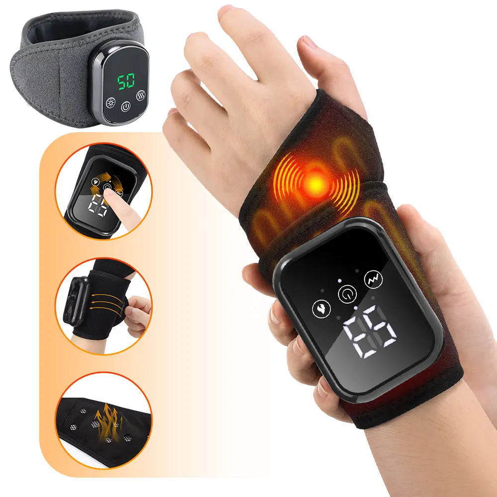 Heated Wrist Massager Wrap with Vibration & Type-C