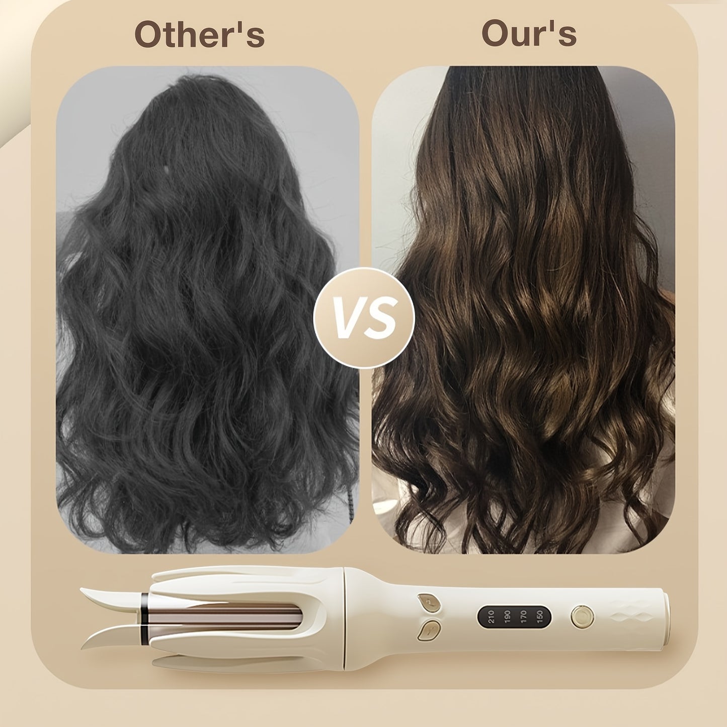 Automatic Hair Curler with Adjustable Temperature & Ceramic Barrel for Easy Styling