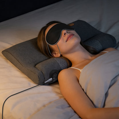 Neck Massager Pillow with Heat & Vibration – 3 Heat Levels, USB-C, 30-Min Timer, Dark Grey