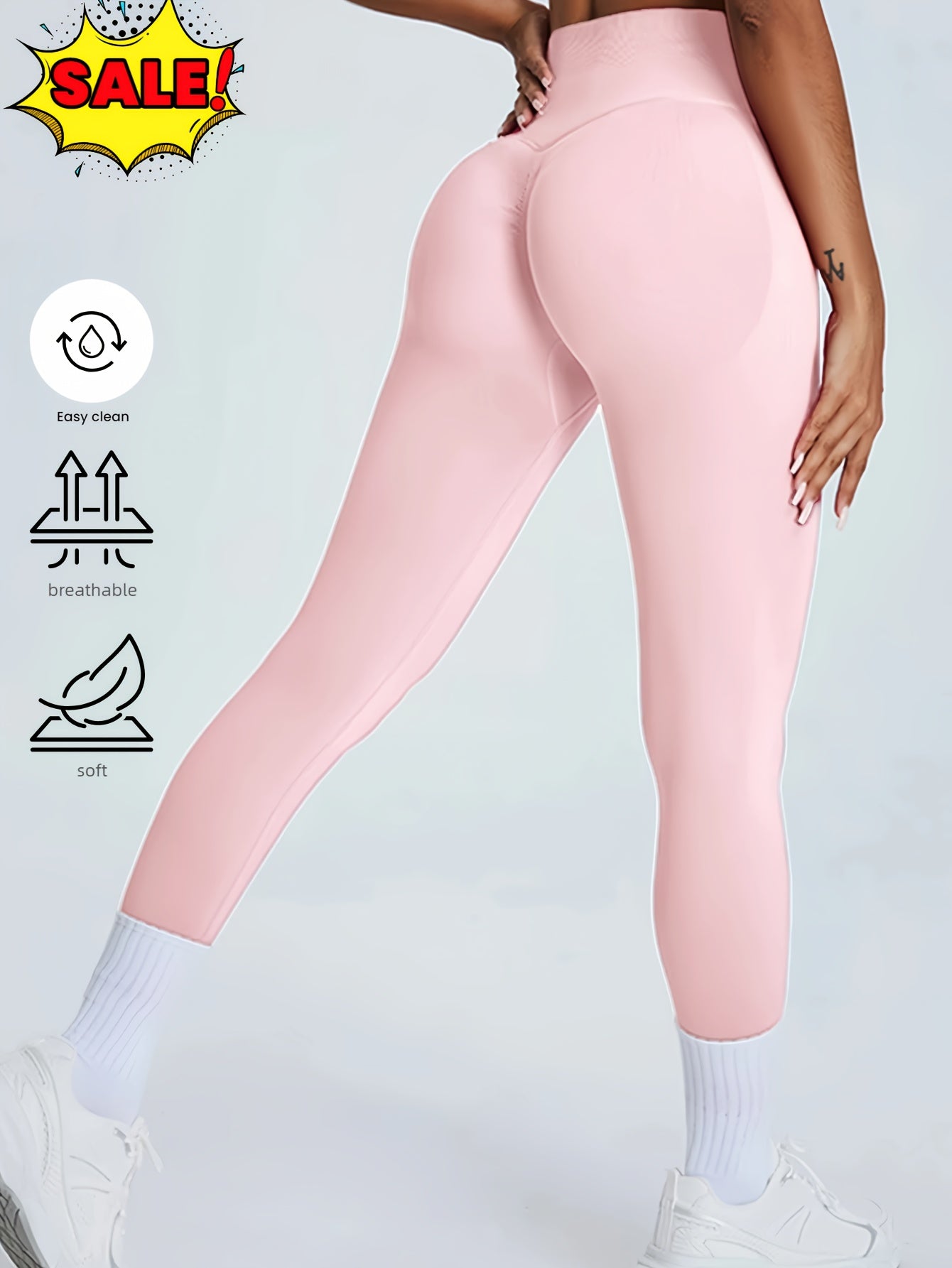 High Waisted Seamless Leggings - Butt Lifting & Tummy Control Yoga Pants, Non-See Through With Soft Compression, Solid Color Activewear