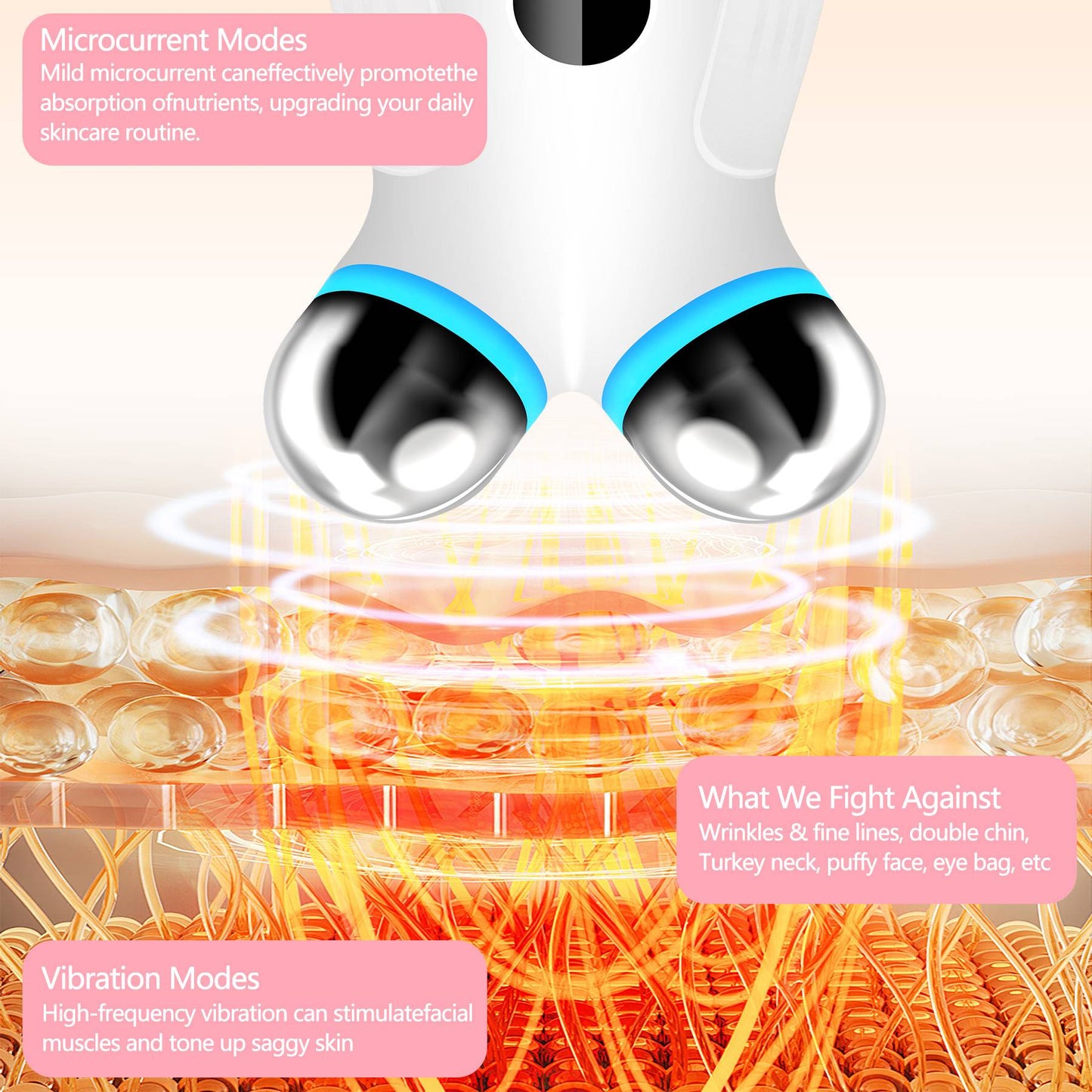Microcurrent Facial Device | Skin Toning, Lifting & Skincare Absorption | LED Beauty Tool
