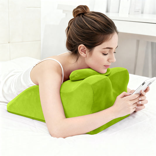 Memory Foam Leg & Lumbar Support Pillow – 40° Ergonomic Wedge, Green