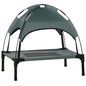 Elevated Dog Cot Bed with UV Canopy Shade for Small to Medium Dogs (24” Portable Outdoor Pet Bed)