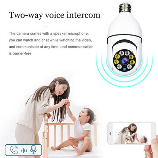 E27 Light Bulb Camera - 1080P HD Wireless WiFi Security Camera