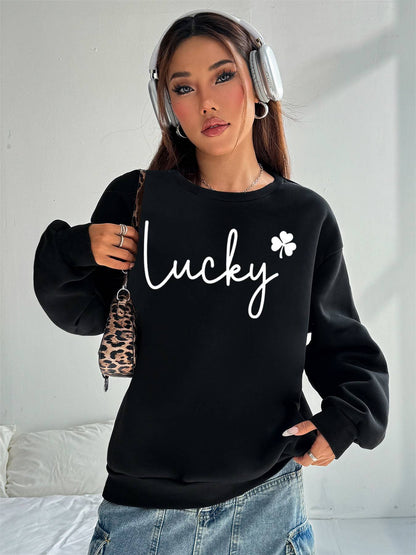 Women's Basic Crew Neck Sweatshirt - Long Sleeve with Pockets