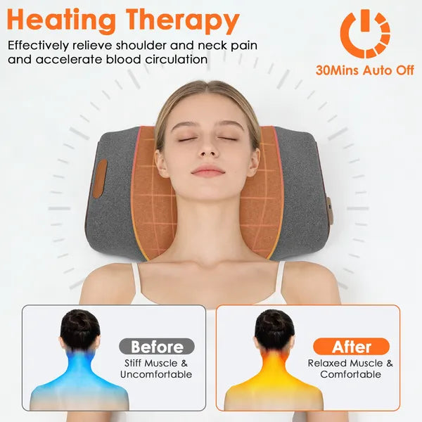 3-in-1 Neck Massager Pillow - Heating, Vibration & Air Compression