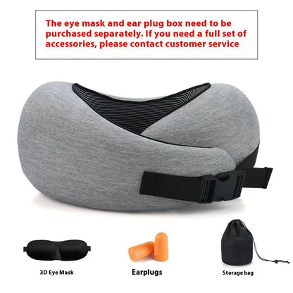 Soft Memory Foam Travel Neck Pillow U Shape Adjustable Support Comfortably Sleeping On Plane Car Office Noon Break