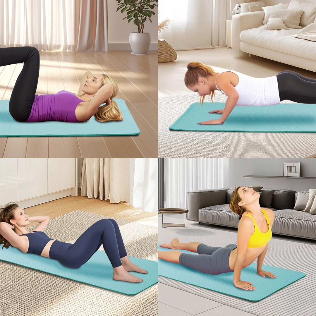 TPE Yoga Mat 72"x24" – Non-Slip, 5mm Thick, Lightweight | Green