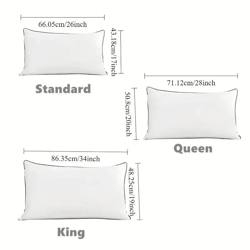 2 Pieces Bed Pillows Grey-QUEEN