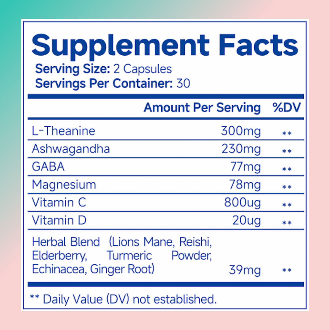 Ashwagandha Complex for Women – 60 Capsules with L-Theanine, GABA & Magnesium
