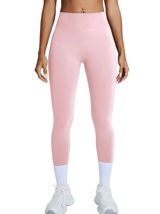 High Waisted Seamless Leggings - Butt Lifting & Tummy Control Yoga Pants, Non-See Through With Soft Compression, Solid Color Activewear