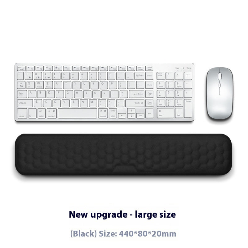 Memory Foam Mouse Wrist Rest Pad – Cloth or Leather Cover, Multiple Sizes, Black & Gray