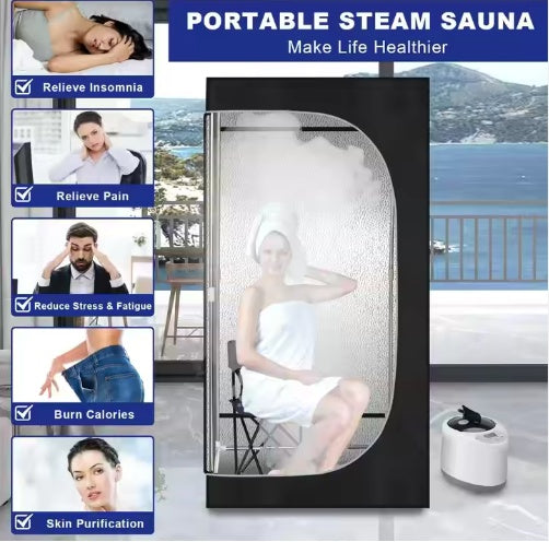 Portable Steam Full-Body Sauna Tent With 2.6L Steamer