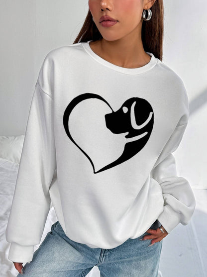 Women's Crew Neck Sweatshirt with Pockets - Comfortable Long Sleeve Top