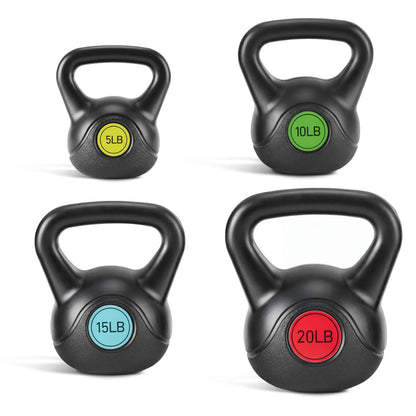 HDPE-Coated Concrete Kettlebell – Wide Textured Handle, Flat Base | 45 or 50 lb
