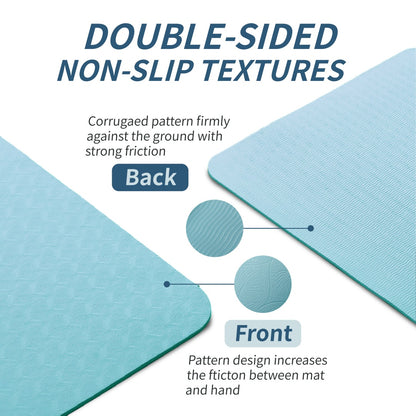 TPE Yoga Mat 72"x24" – Non-Slip, 5mm Thick, Lightweight | Green