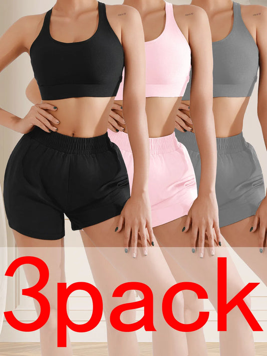 Quick-Dry Workout Shorts – Breathable Loose Fit Running Shorts (3-Pack)