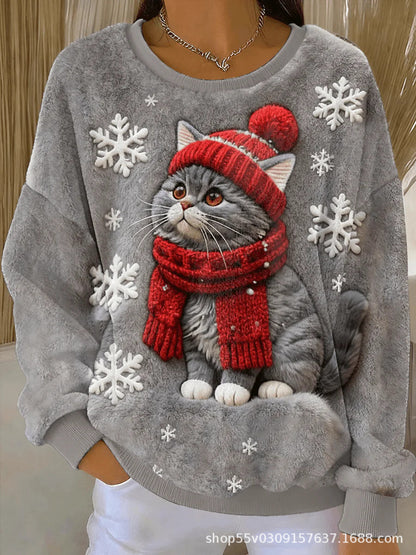 3D Digital Print Atmosphere-Boosting Flannel Hoodie