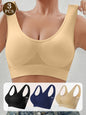 3PCS EssElegance High Support Wire-Free Sports Bras With Padded & Mesh Panels, Breathable Stretch Fit For Yoga Running Training