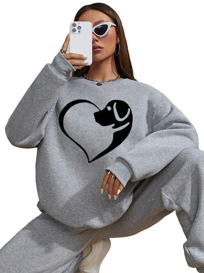 Women's Crew Neck Sweatshirt with Pockets - Comfortable Long Sleeve Top