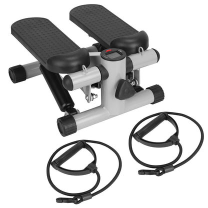 Mini Stepper Exercise Machine with Resistance Bands & LCD Monitor - 330 lbs