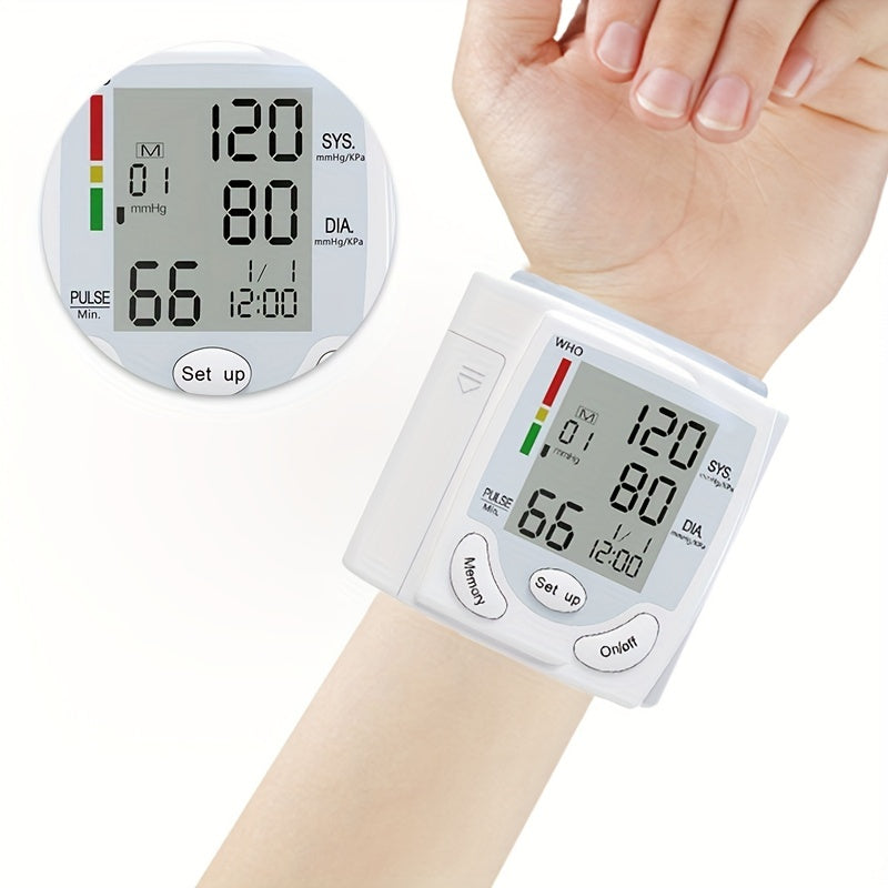 Digital Wrist Blood Pressure Monitor for Accurate BP & Heart Rate Tracking