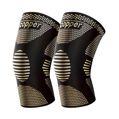 Copper Knee Pads for Sports - Compression Knee Support for Men & Women (1 Pair)