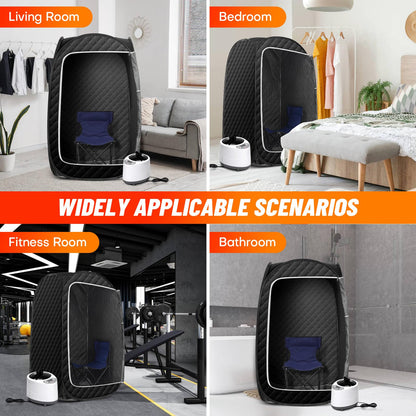 Ecoboom Home Foldable Portable Sauna Tent with Folding Chair, And Remote Control.