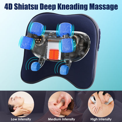 Cordless Shiatsu Neck and Shoulder Massager with Heat for Deep Tissue Pain Relief & Muscle Relaxation