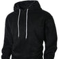 Men's Loose-Fit Hooded Casual Coral Fleece Thermal Pullover Coat
