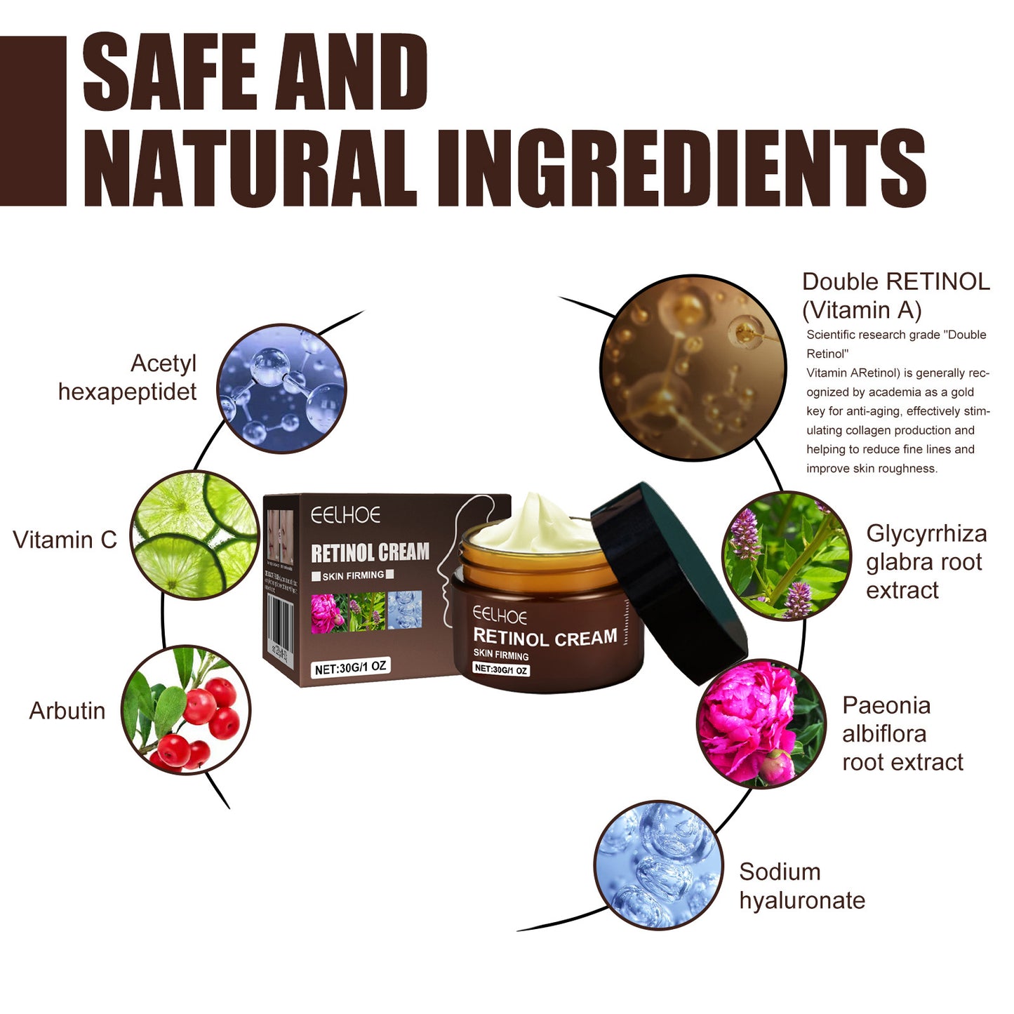 Retinol Face Cream with Vitamin C for Anti-Aging, Firming & Deep Moisturizing