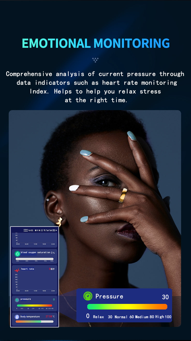 Smart Ring Health Tracker R100 Black