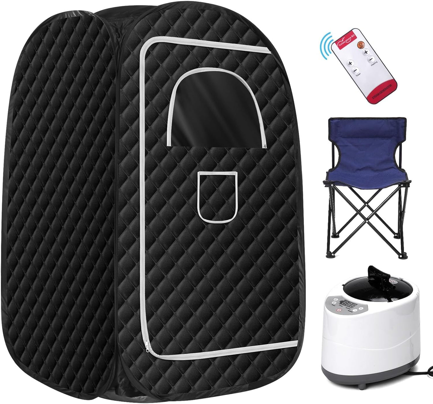 Ecoboom Home Foldable Portable Sauna Tent with Folding Chair, And Remote Control.