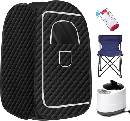 Ecoboom Home Foldable Portable Sauna Tent with Folding Chair, And Remote Control.