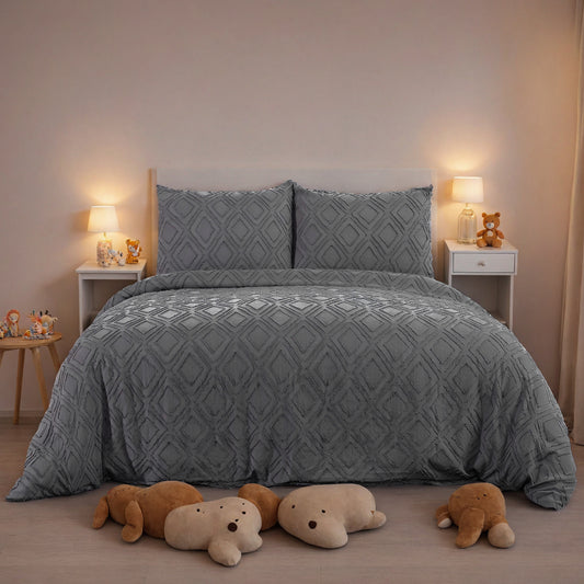 Bohemian Style Quilt Cover Set, Cut Flower Quilt Cover,  Tufted Quilt Cover Three-piece Set, One Quilt Cover And Two Pillowcases,  Washable And Machine Washable Without Shrinkage,  Suitable For Hotels