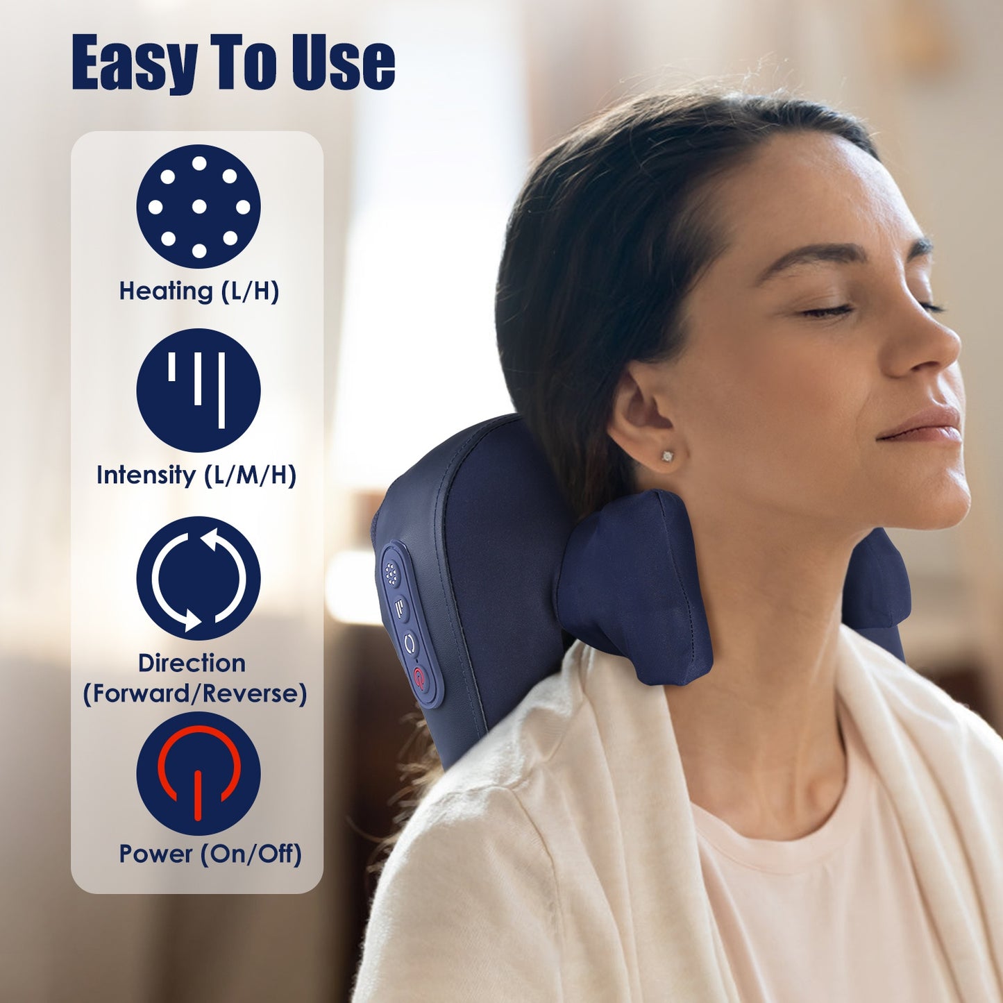 Cordless Shiatsu Neck and Shoulder Massager with Heat for Deep Tissue Pain Relief & Muscle Relaxation