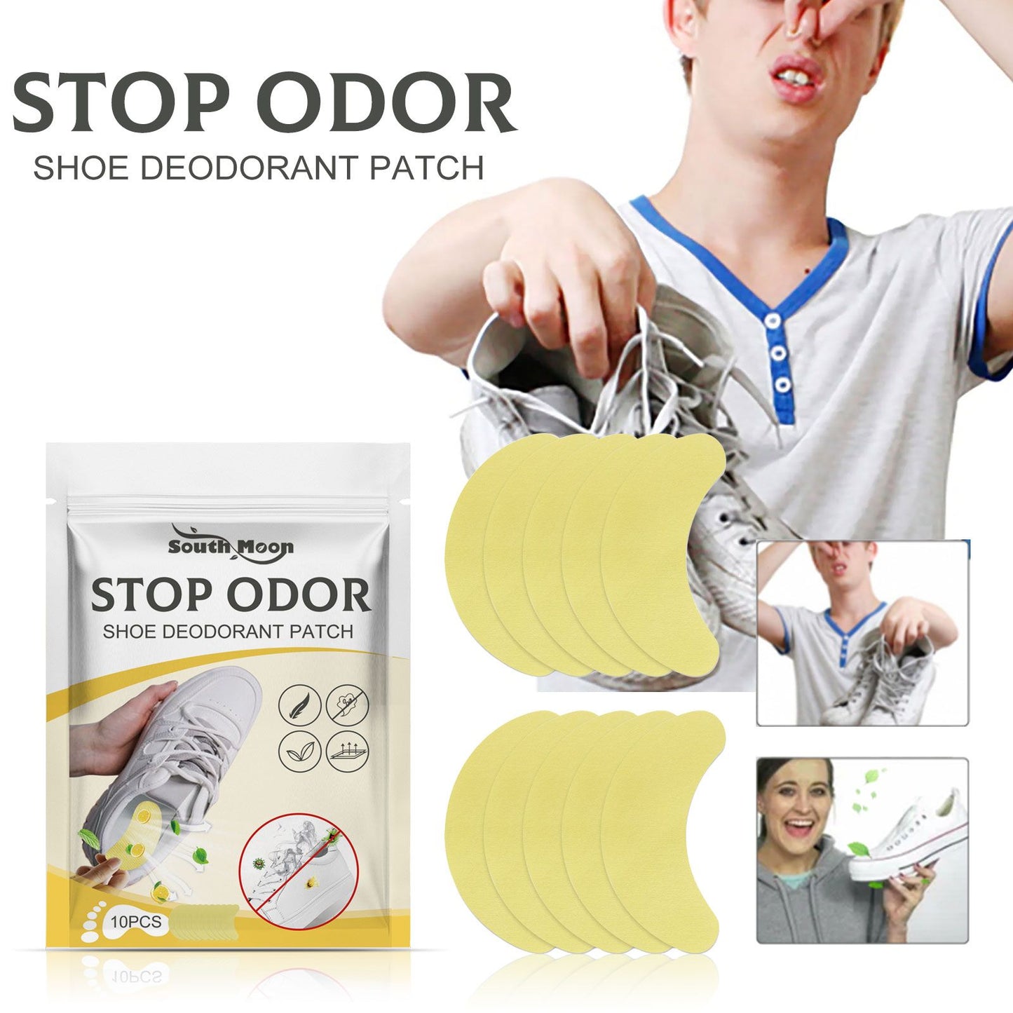 Shoe Deodorizing Stickers for Odor Control & Sweat Absorption (Lavender & Lemon Fresh)