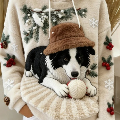 Digital-Print Hoodie In Solid Color Simple Design