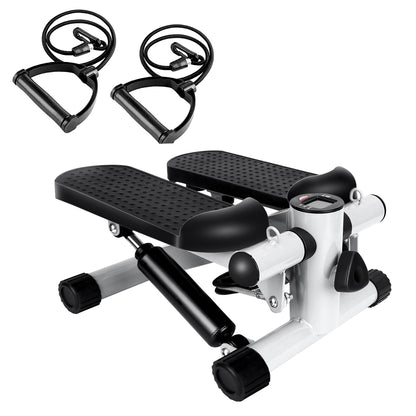 Mini Stepper Exercise Machine with Resistance Bands & LCD Monitor - 330 lbs